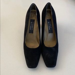 Black 3 inch pumps by Stuart Weitzman